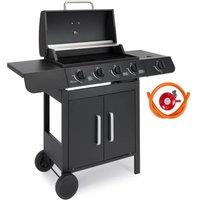 VonHaus 4+1 Burner Gas BBQ in Black