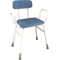 Loops Perching Stool with Arms - Padded Backrest - 500 650mm Height - Wipe Clean Seat