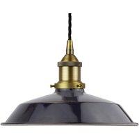 SE Home Navy Blue Small Trinity Metal Pendant Light - Matt Antique Brass
