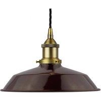 SE Home Burgundy Red Small Trinity Metal Pendant Light - Matt Antique Brass