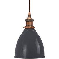 SE Home Slate Grey Classic Small Pantry Metal Pendant Light - Antique Copper