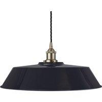 SE Home Navy Blue Large Chancery Pendant Light - Brushed Chrome