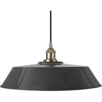 SE Home Slate Grey Large Chancery Pendant Light - Brushed Chrome