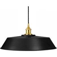 SE Home Matt Black Large Chancery Pendant Light - Polished Brass