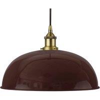 SE Home Burgundy Red Worcester Pendant Light - Matt Antique Brass