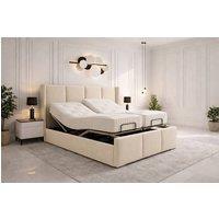 PARADISE BEDS LTD York Electric Adjustable Comfortable Bed with Headboard & Mattress in Cream | Size: King