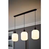 ValueLights Emery Frosted Swirl Glass 3 Drop Black Diner Ceiling Pendant Light in White