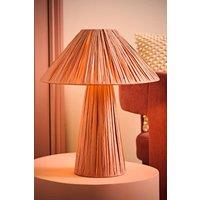 ValueLights Kaiya Pink Woven Paper Tapered Table Lamp with Bulb in Dusty Pink