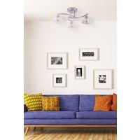 Harper Living Spiral Semi-Flush Ceiling Light 3 Lights Clear Glass Shades Polished Chrome Finish in Metallic Silver