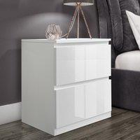 SquareBoxx Fairfield Gloss Minimalist Chest of Draws 2 Draw in White