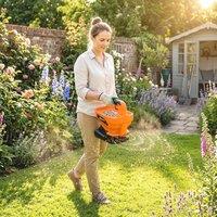 OUTSUNNY Cordless Spreader, 3.3L Handheld Seed Spreader in Orange