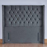 UK Bed Furniture Madison 54-Inch Floor Standing Headboard in Charcoal | Size: Super King