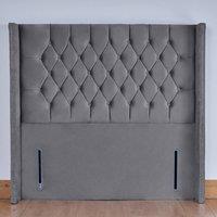 UK Bed Furniture Madison 54-Inch Floor Standing Headboard in Grey | Size: Super King