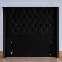 UK Bed Furniture Madison 54-Inch Floor Standing Headboard in Black | Size: Single