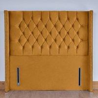 UK Bed Furniture Madison 54-Inch Floor Standing Headboard in Mustard | Size: Single