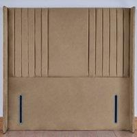 UK Bed Furniture Flintshire 54-Inch Floor Standing Headboard in Beige | Size: Super King