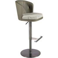 Angel Cerda Fabric Swivel Bar Stool with Leatherette Backrest in Olive