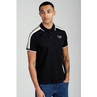 Firetrap Men's Regular Fit Cotton Jersey Button Polo in Black | Size: XL