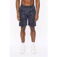 Crosshatch Men's Bardon Cargo Shorts with Elasticated Waist in Navy | Size: Large