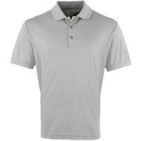 Premier Men's Coolchecker Pique Polo Shirt in Silver | Size: 5XL