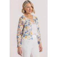 Anna Rose Women's Open Front Floral Lace Cover Up in Ivory | Size: 22