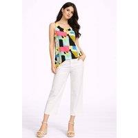 Cutie London Women's Multi Colour Abstract Print Sleeveless Top | Size: 8