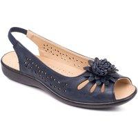 Chums Women's Slip On Open Toe Sandal With Elastic Heel in Navy | Size: 7