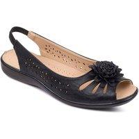 Chums Women's Slip On Open Toe Sandal With Elastic Heel in Black | Size: 8
