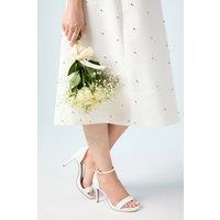 Coast Women's Bridal Wide Fit Talia Faux Leather Platform Heeled Sandals in White | Size: 7