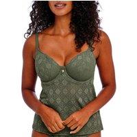 Freya Women's Nomad Nights Tankini Top in Green | Size: 36FF