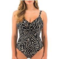 Fantasie Women's Silhouette Island Twist Front Swimsuit in Black | Size: 34D