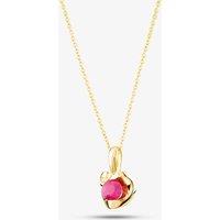 T.H.Baker Women's 9ct Yellow Gold Ruby Heart Necklace PP20238 | Size: 46 cm