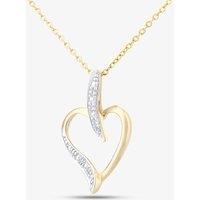 T.H.Baker Women's 9ct Yellow Gold Diamond Heart Pendant Necklace PP03816Y | Size: Standard