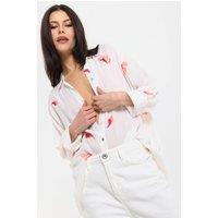 House of Holland Women's Floral Relaxed Fit Shirt in White | Size: S/M