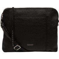 Cultured London Women's 'Celina' Leather Cross Body Bag in Black
