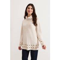Phase Eight Women's Jennie Eyelet Knit Top in Light Beige | Size: 8