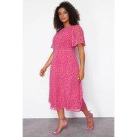 WOVCOR Women's Animal Print Short Sleeve Midi Dress | Size: 18