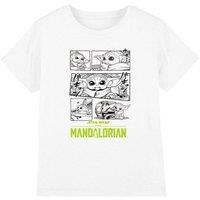 Star Wars - The Mandalorian Star Wars The Mandalorian Grogu Manga Comic Kids T-Shirt, White | Size: 3-4 Years