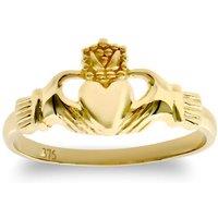 Jewelco London Men's Solid 9ct Gold Claddagh (Chladaigh) Baby Ring | Size: F
