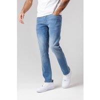 Firetrap Men's Straight Leg Cotton Rich Jeans in Mid Blue | Size: 34R