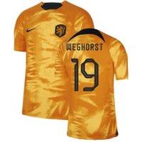 Netherlands Men's Mens 2022 - 2023 Holland Home Dri - Fit Adv Match Shirt - Weghorst 19 in Orange | Size: Small