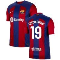FC Barcelona Men's Mens 2023 - 2024 Home Shirt - Vitor Roque 19 in Red | Size: 2XL