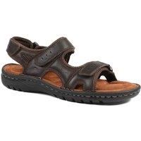 Pavers Men's Leather Dual Fit Sandals in Dark Brown | Size: 12