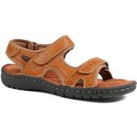 Pavers Men's Leather Dual Fit Sandals in Tan | Size: 12