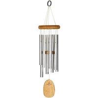 Woodstock Chimes Outdoor Garden Gregorian Wind Chime - Soprano in Silver