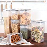 Living and Home 7Pcs Airtight Kitchen Storage Containers 11.2L for Dry Food in White