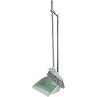 JVL Long Handle Dustpan & Brush Set-Green in Green