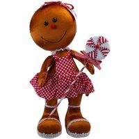 VFM e-Store Christmas Gingerbread Woman Decoration 60cm x 26cm Red X 1 | Size: 60 cm x 26 cm