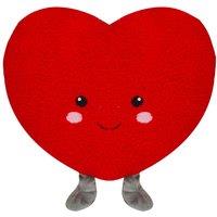VFM e-Store Valentines Heart Shaped Plush Cushion with Feet 33cm x 39cm Red X 1 | Size: 33 cm x 39 cm