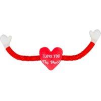VFM e-Store Valentines I Love You Heart Plush Stretch Arms 12cm x 74cm Red X 1 | Size: 12 cm x 74 cm